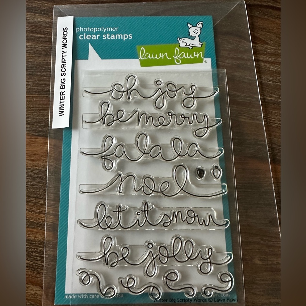 Lawn Fawn Winter Big Scripty Words Stamps,  Dies and Hot Foil Plates